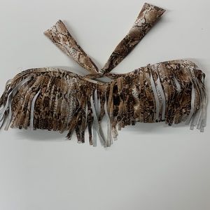 GUESS boho animal print bathing suit top